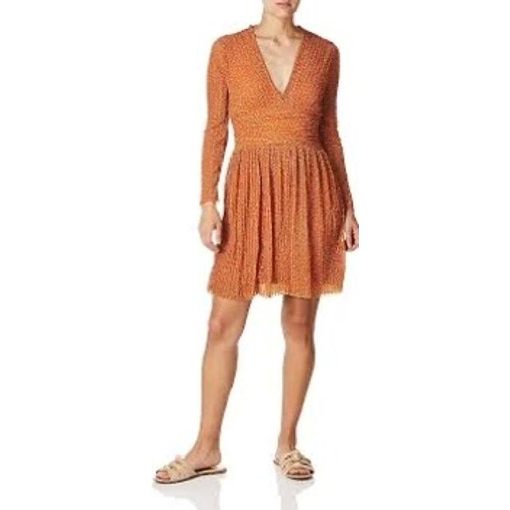 NEW French Connection Mini Dress sz M Long Sleeve V Neck Dress